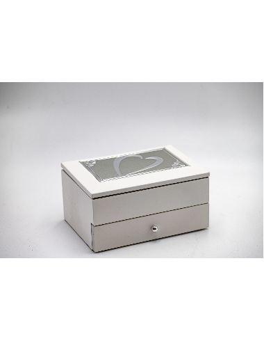 Cutie bijuterie AFAS0053 alb sertar - inima