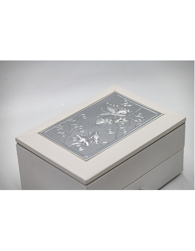 Cutie bijuterie AFAS0053 alb sertar - fluturi