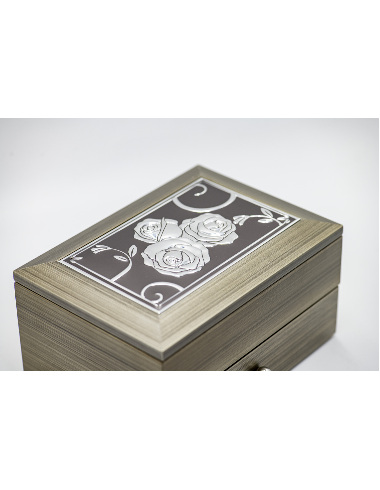 Cutie bijuterie AFAS0278 gri sertar - trandafir